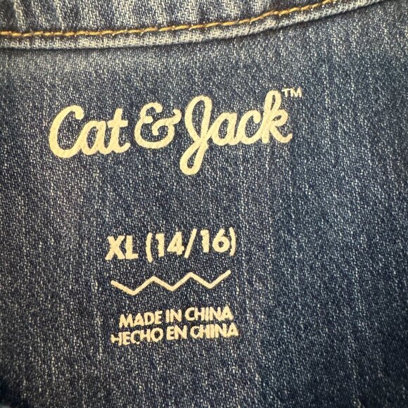 Cat & Jack Girls Jean Jacket Vest Size XL (14/16) - Picture 6 of 7
